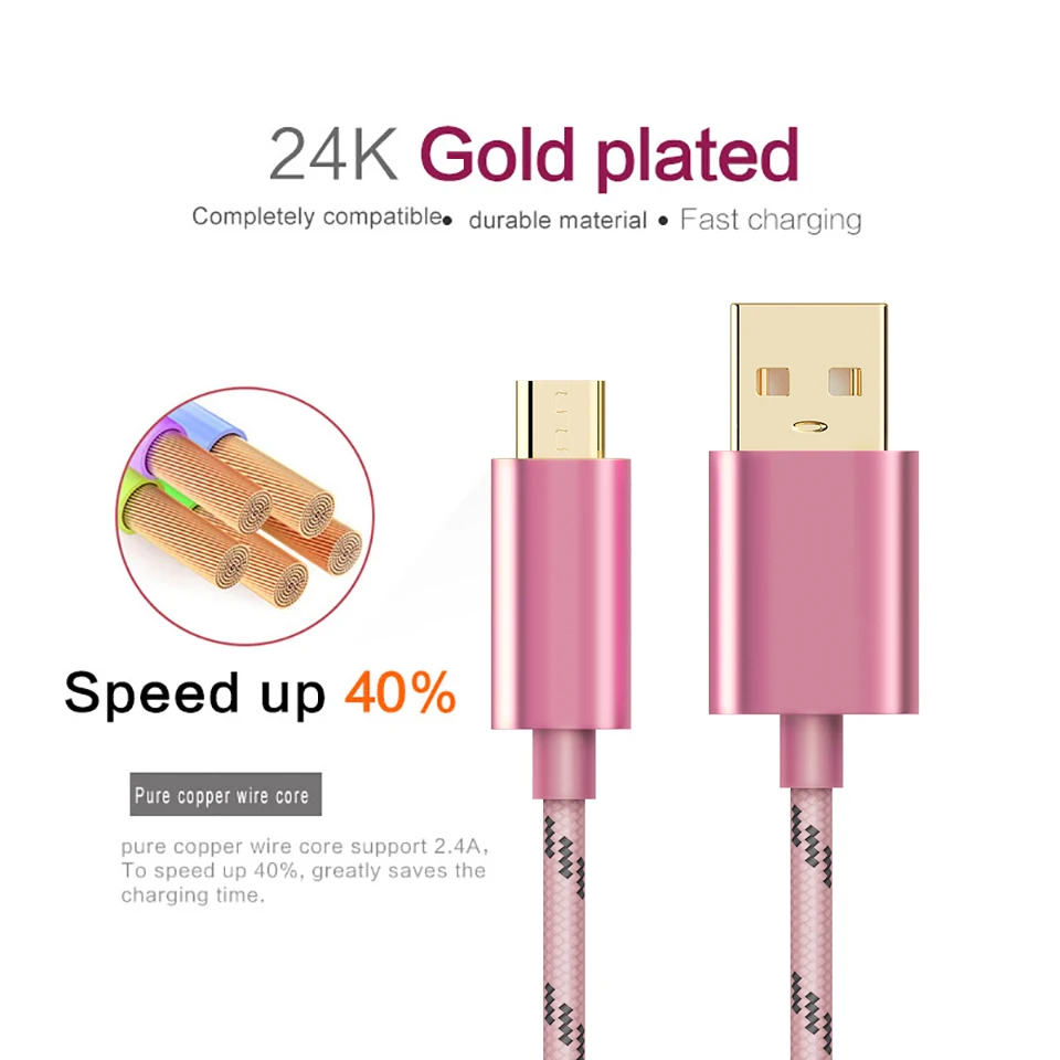 Кабель Micro USB QGeeM для Samsung Xiaomi hua wei Tablet Android кабель передачи данных зарядный шнур 1 м 2