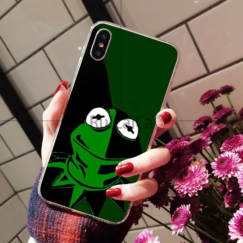 Ruicaica Kermit зеленый Лягушка Забавный Милый гей на заказ Фото чехол для iPhone 8 7 6 S Plus 5 5S