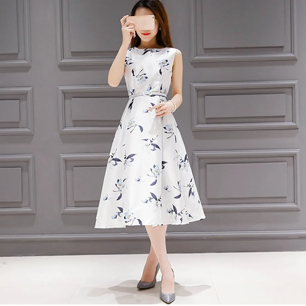 Женское платье с поясом на поясе вечерние платья до середины икры без рукавов