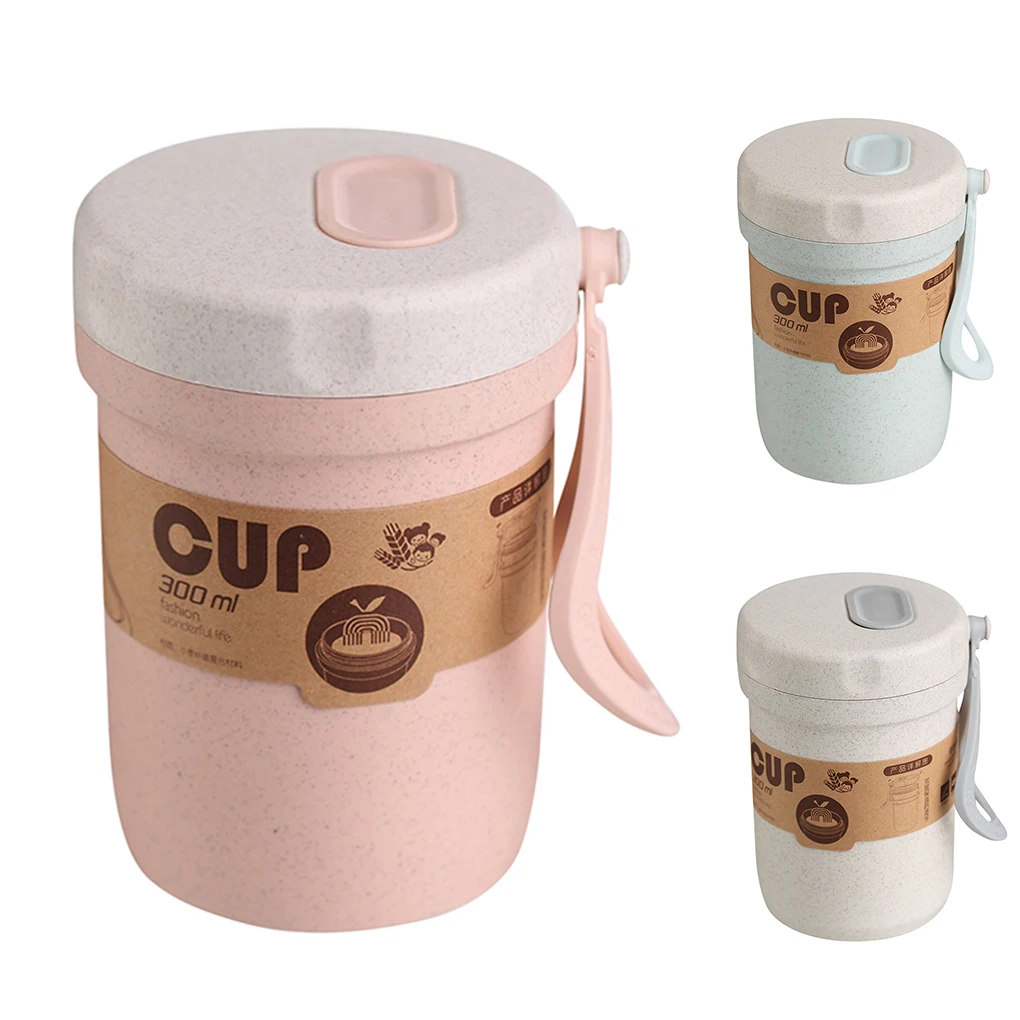 Портативная кружка из пшеничной соломы 300 мл с двойными стенками портативная