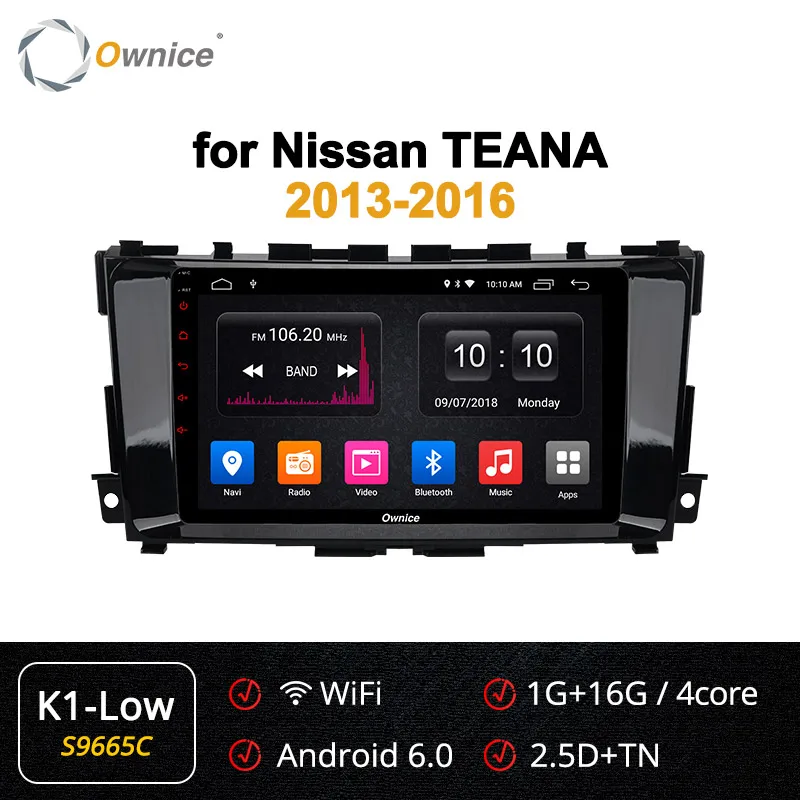 Ownice, Android 9,0, четыре ядра, 360, панорама, автомагнитола, K3, K5, K6, для Nissan, Teana, Altima, 2013-, gps радио, 4G, DSP оптический - Цвет: S9665 K1-Low