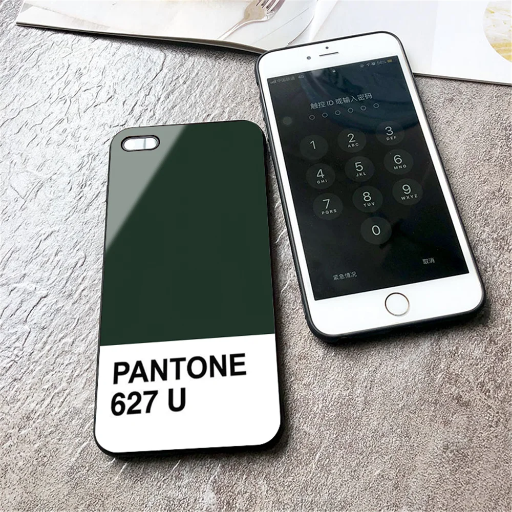 Роскошное популярное закаленное стекло чехол для телефона для iphone 6 6S 7 8 Plus 5 5S SE X XR XS MAX новейшая цветная карта Pantone