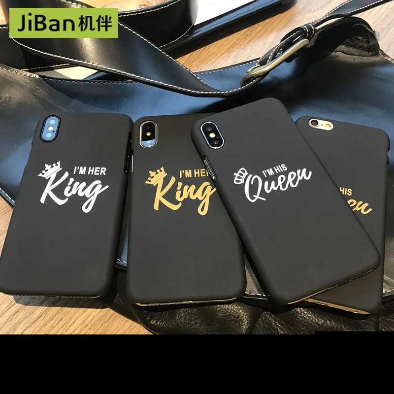 JiBan Мода Скраб Жесткий основа queen крышка чехол для телефона iPhone 6 S плюс 7 8 Plus X King