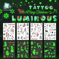hot 2019 luminous body art tatoo for christmas day glowing in the dark paint temporary fake flash tattoo stickers taty