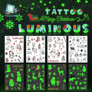 Горячие 2019 светящиеся боди-арт тату на Рождество, светящиеся в темноте краски, временные флэш-татуировки, наклейки Taty
