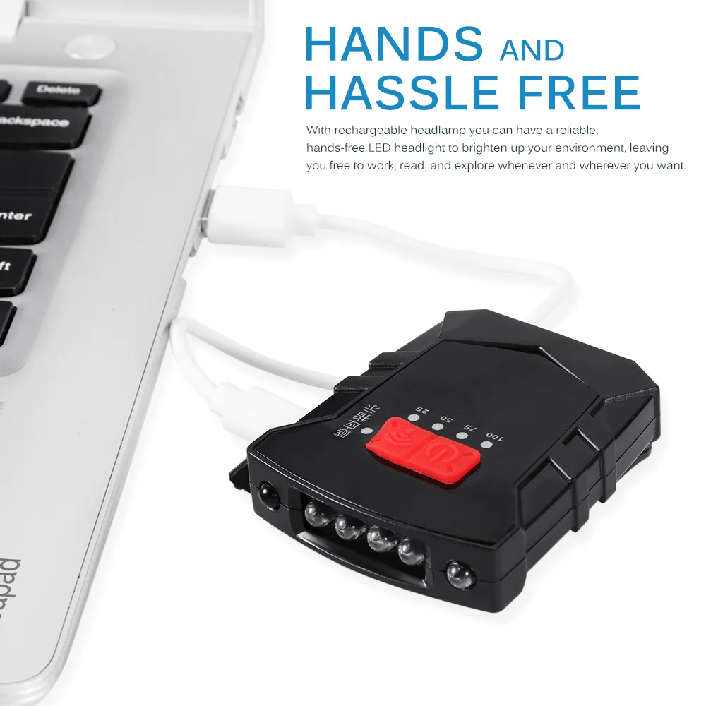 Сенсорный светодиодный налобный фонарь умный датчик супер яркий USB