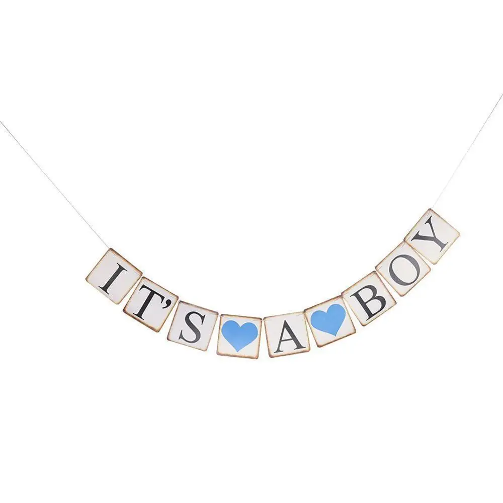 Baby Shower украшения вечерние Декор о баннер для мальчиков синий его мальчик воздушные шары конфетти шарики, День подарков будущей матери мальчик деко anniversaire - Цвет: 1banner