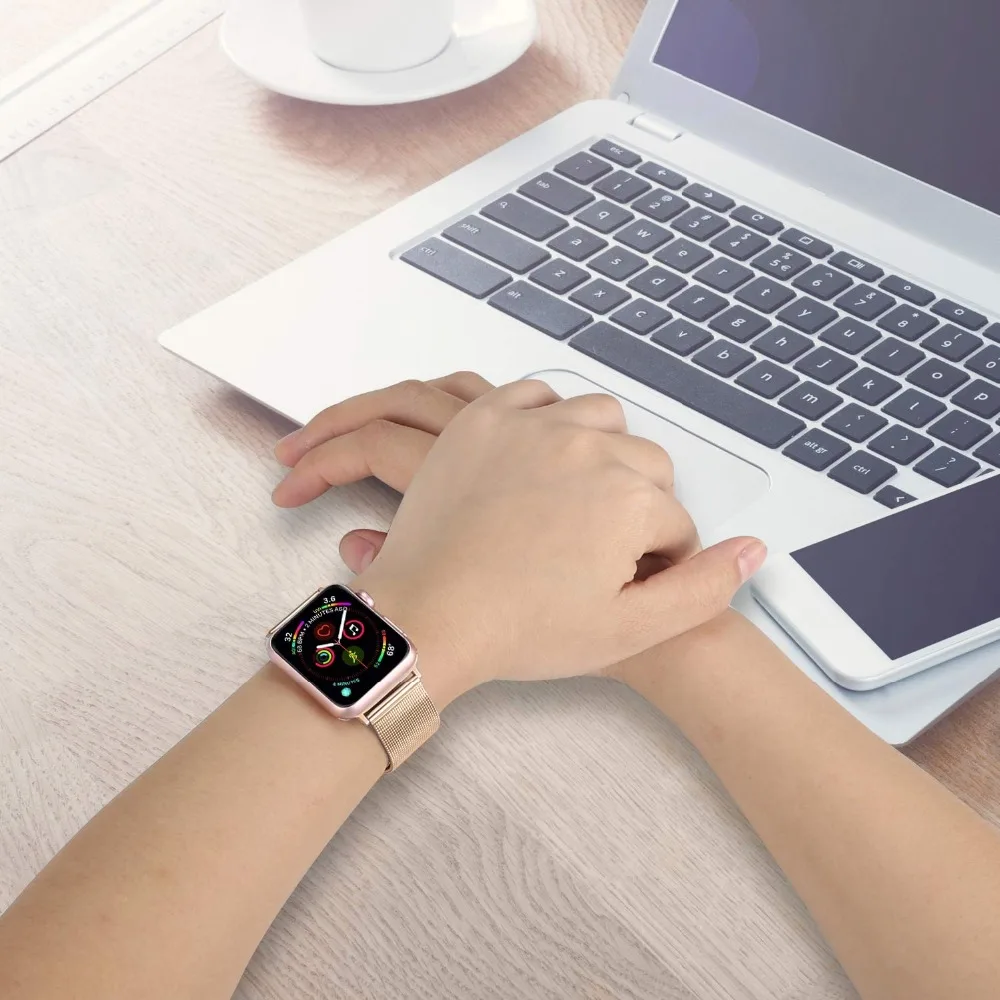 Миланская петля для apple watch, ремешок 4, 3, 44 мм, 42 мм, iwatch, ремешок correa aple, часы 38 мм, 40 мм, браслет из нержавеющей стали, аксессуары