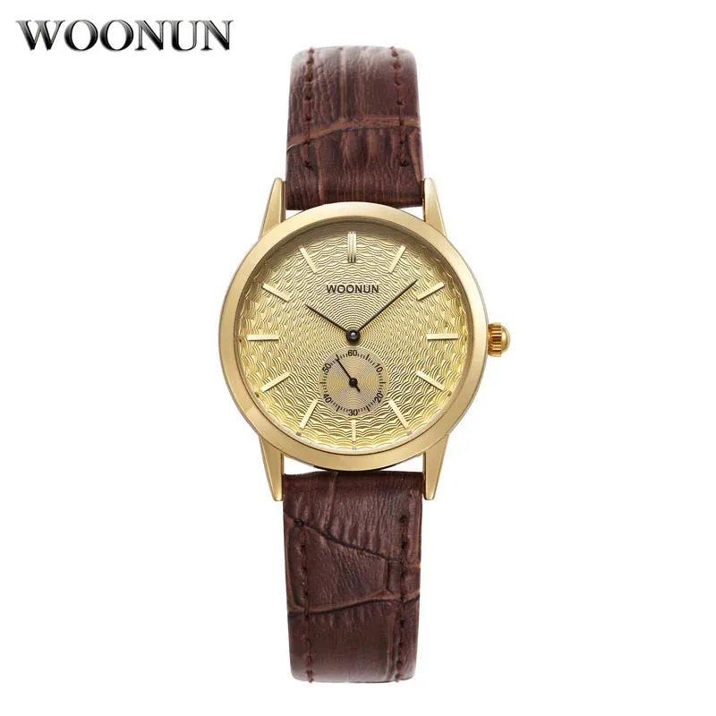 Relogio Feminino WOONUN Роскошные брендовые маленькие часы для женщин из натуральной кожи