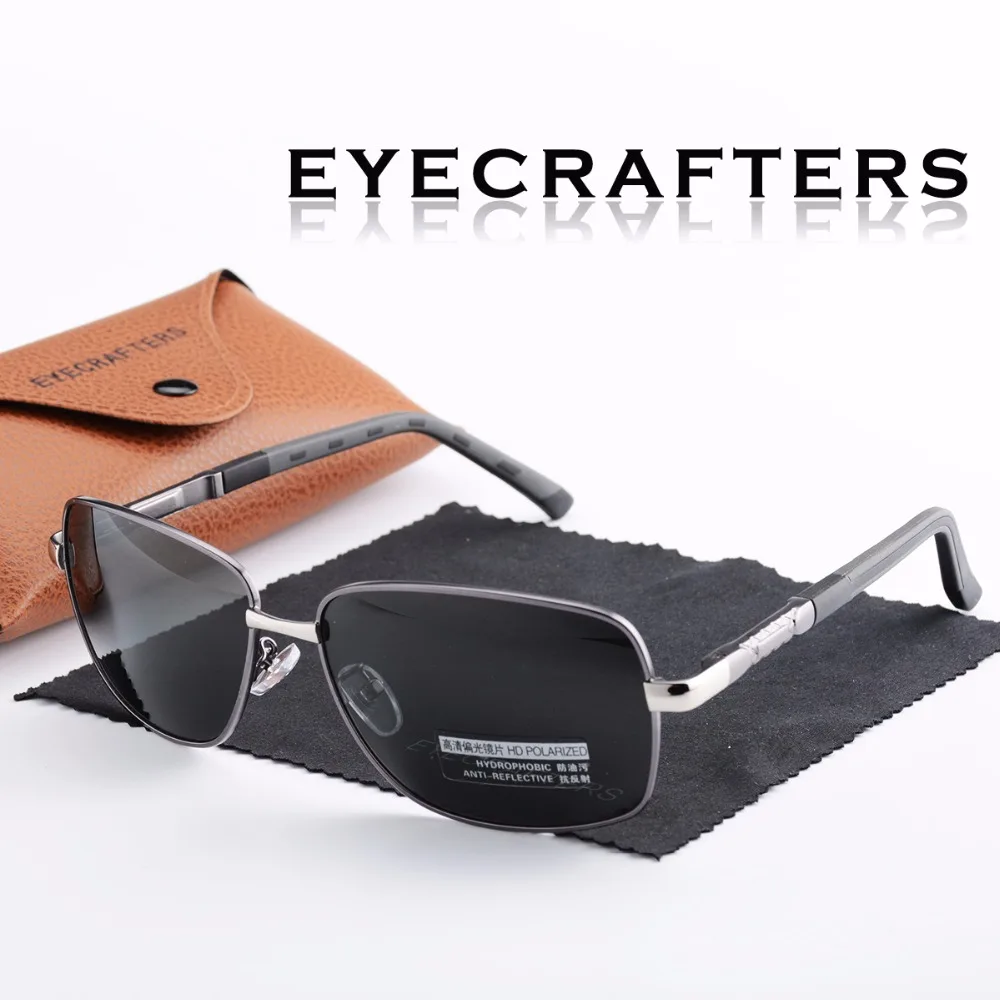 Eyecrafters коричневый дизайнерский HD поляризационные солнцезащитные очки мужские