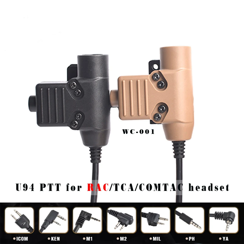 SEIGNEER U94 тактическая PTT для TMC-RAC гарнитура KENWOOD черная вилка PTT для RAC TMC COMTAC/MSA/EARMOR/TCA/TRI гарнитура U94 тактическая
