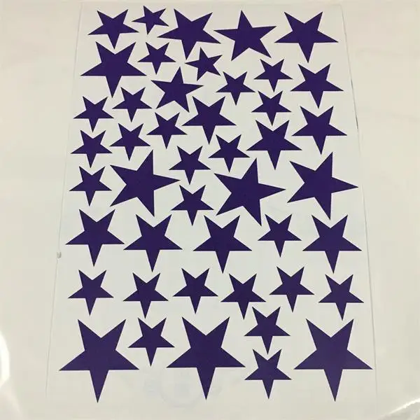 Purple 45/24 шт. жесткий пластиковый чехол для телефона со звездным настенные наклейки для детской комнаты домашний Декор маленький настенные наклейки со звездами Детские сделай сам, виниловый арт росписи - Цвет: Purple