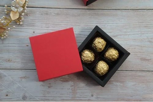 just box 9*9*3,5 см Чистый красный синий цвет 10 Набор Подарочная коробка для шоколада как День Святого Валентина Рождество День рождения Свадьба Упаковка подарков использование - Цвет: just box