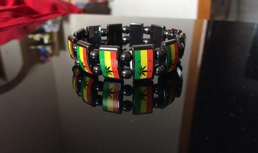 2 шт./лот бесплатная доставка флаг Ямайки гематит ювелирные изделия ожерелье