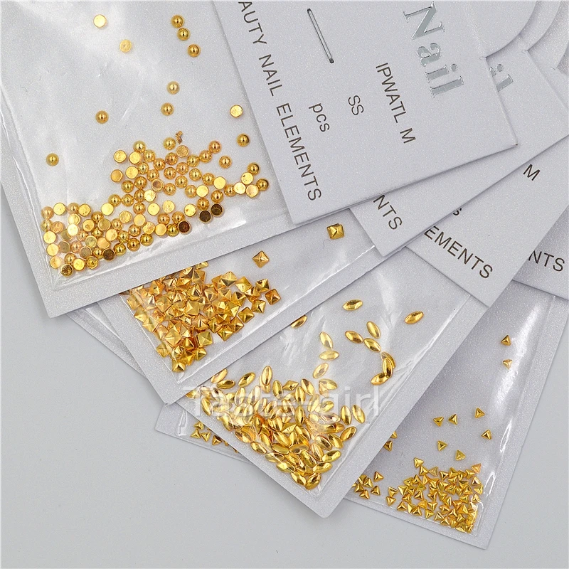 8 упаковок золотистых и серебристых 3D металлических квадратных круглых овальных