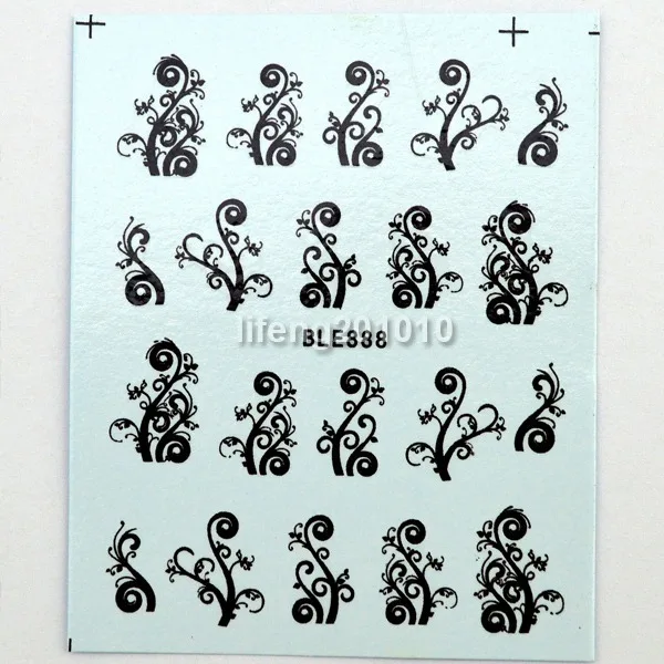 6 шт./лот переводные наклейки для ногтей дизайна украшения инструмент черный