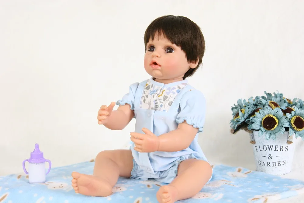 2" /55 см полностью силиконовые виниловые куклы reborn Младенцы bb reborn синий костюм яркие куклы для новорожденных bonecas Детские лучшие подарки