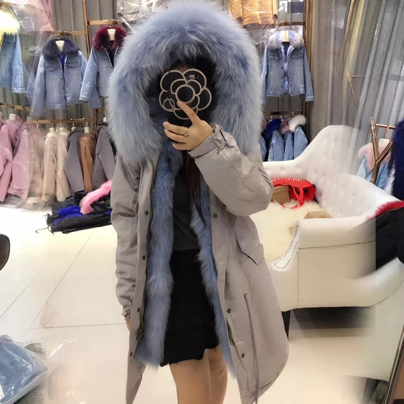 Пуховик женский зимний с большим воротником из натурального меха енота|coat gold|parka