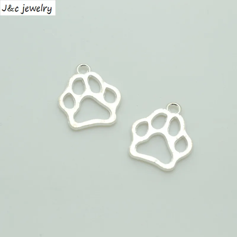 Подвески из сплава 25 шт./лот Медвежья Лапа посеребренные 20*17 мм для изготовления