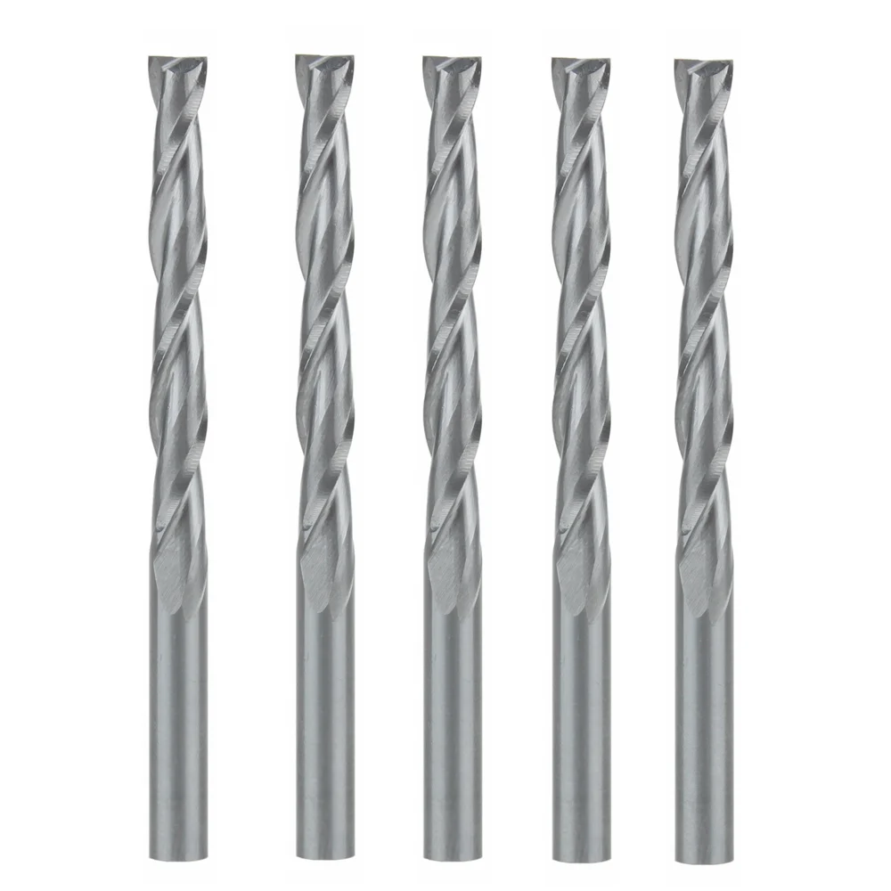 

5pcs Solid Carbide Double Two Flute Spiral Cutter 4x32mm CNC Router Bits
