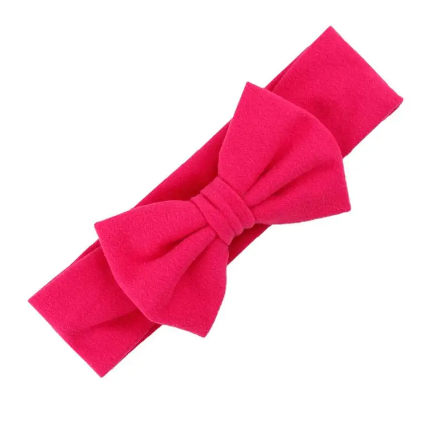 Hot Pink Новинка; Очаровательная Повязка на голову для новорожденных в стиле бохо; эластичная лента для волос для малышей; Детская повязка на голову с бантом для девочек; Прямая поставка - Цвет: Hot Pink