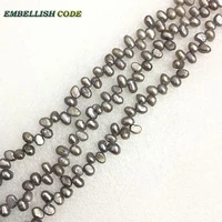 diy like wheat on sales low price dark gray grey natural pearl beads 6 7mm tear drop shape strand about 72pcslot bye hole
