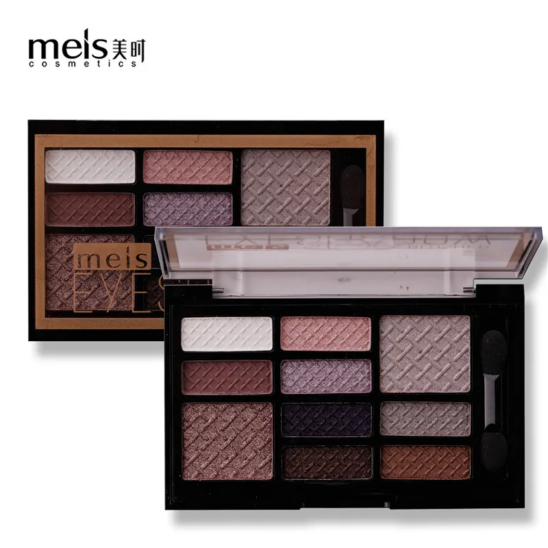032-4 Профессиональный макияж MEIS бренд Earth color 10 цветов Палитра теней для век блестящая Палитра для глаз Maquiagem мерцающие шелковистые тени для век - Цвет: 032-4