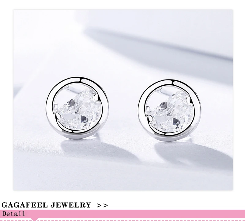 GAGAFEEL, 925 пробы, серебряные, круглые серьги, стразы, OL стиль, серьги-гвоздики для женщин, женские ювелирные изделия, рождественский подарок