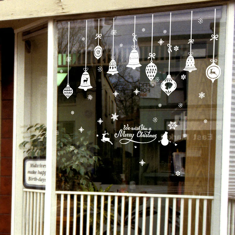 Наклейки со стеклянными колокольчиками рождественские украшения для дома