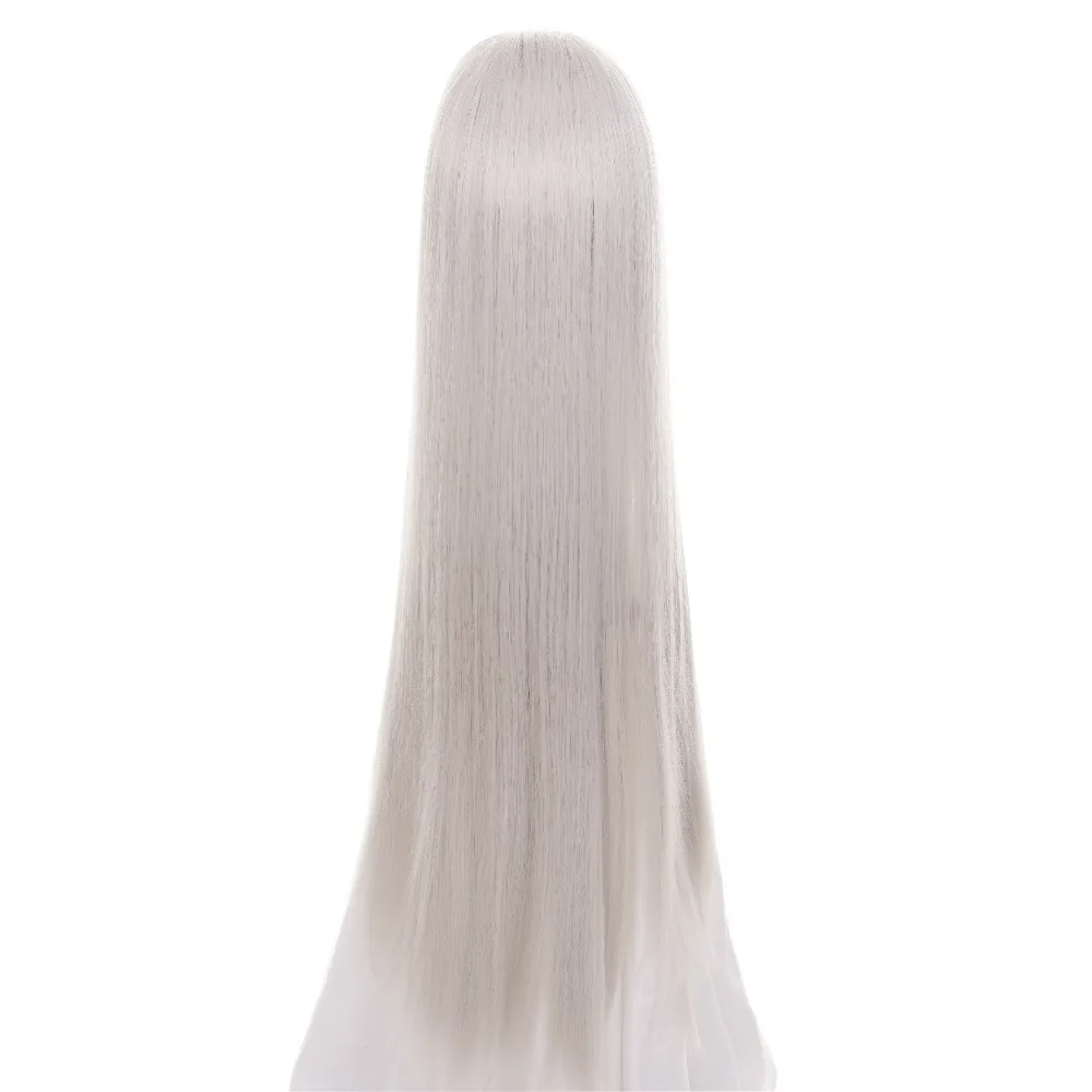 ccutoo Beauty tips 100cm Silver Grey Long Straight Synthetic Hair ancient maple Widow's peak Cosplay Wig Heat Resistance Fiber | Шиньоны