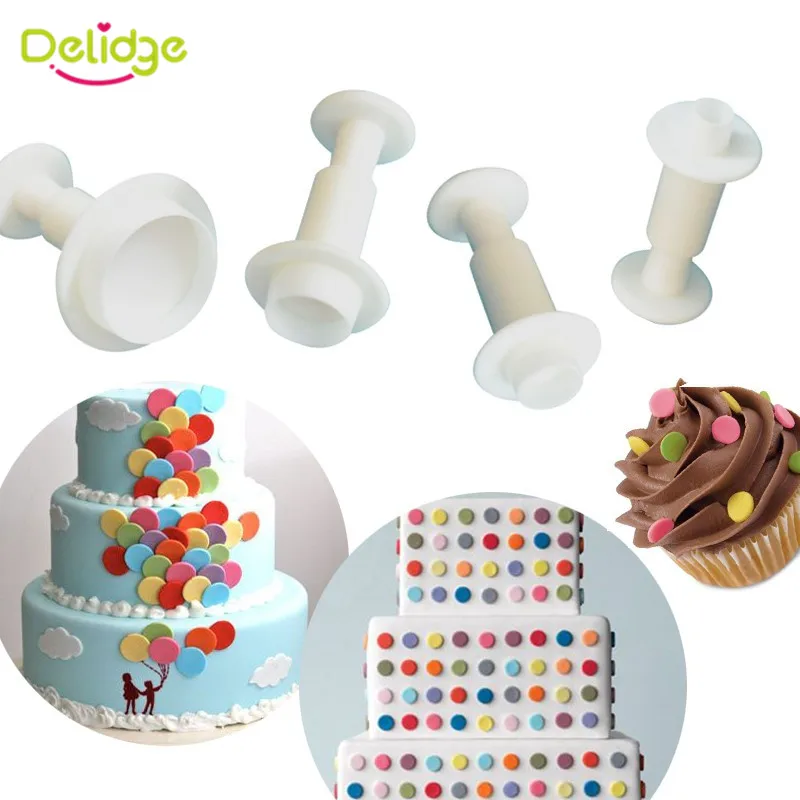 Delidge круглый пластиковый Плунжер для помадки резак DIY Свадебные инструменты