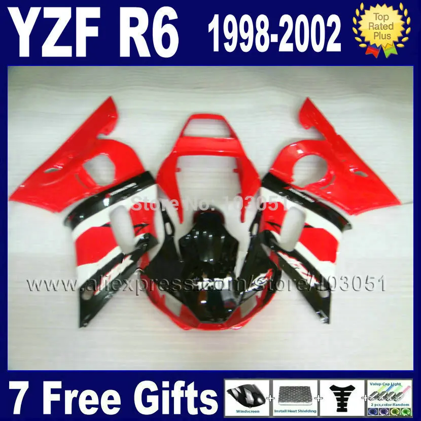 

Индивидуальный дорожный обтекатель для YAMAHA 1998 YZF R6 1999 2000 2001 2002 Красный Черный R6 98 99 00 01 02 Обтекатели для ремонта кузова