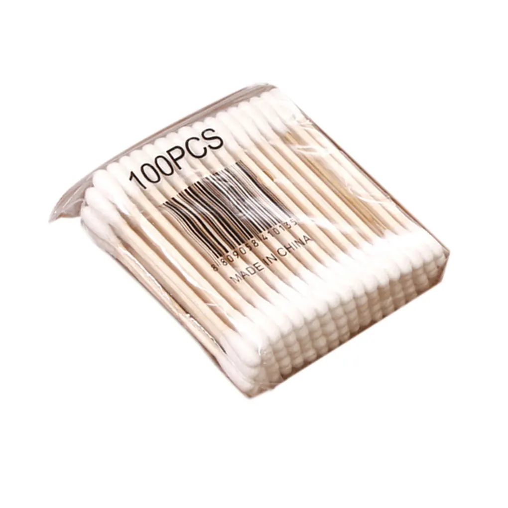 2Pack(200pcs) Новая портативная 200 шт двухголовая ватная палочка детская гигиеническая хлопковая палочка для очищения макияжа - Цвет: 2Pack(200pcs)