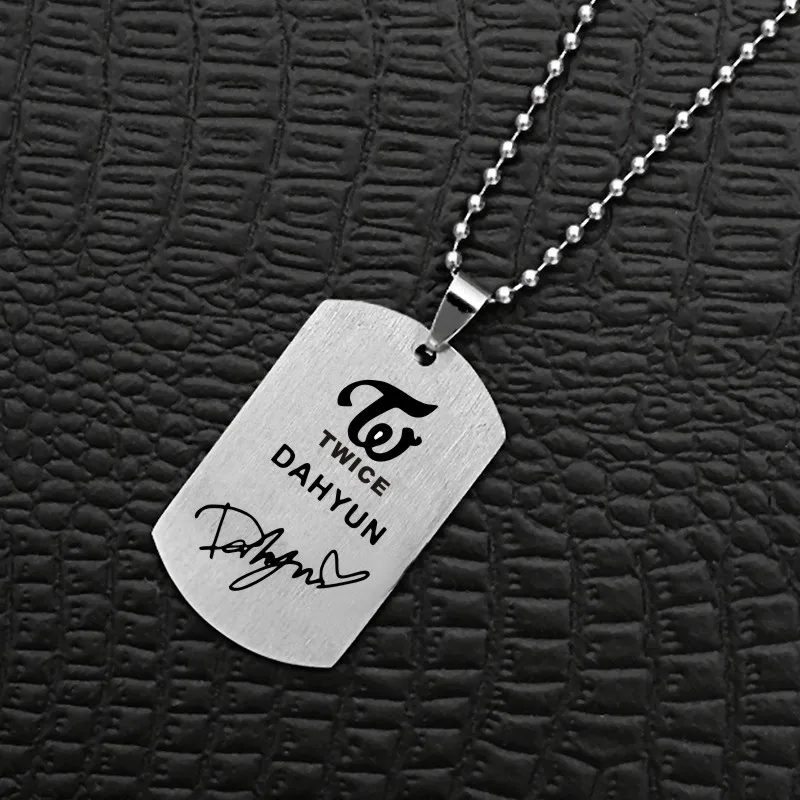 necklace 5 KPOP альбом twiceland дважды ожерелье Корейская мода нержавеющая сталь ювелирные изделия аксессуары ошейник с камнем для мужчин и женщин для мальчиков и девочек - Окраска металла: necklace 5