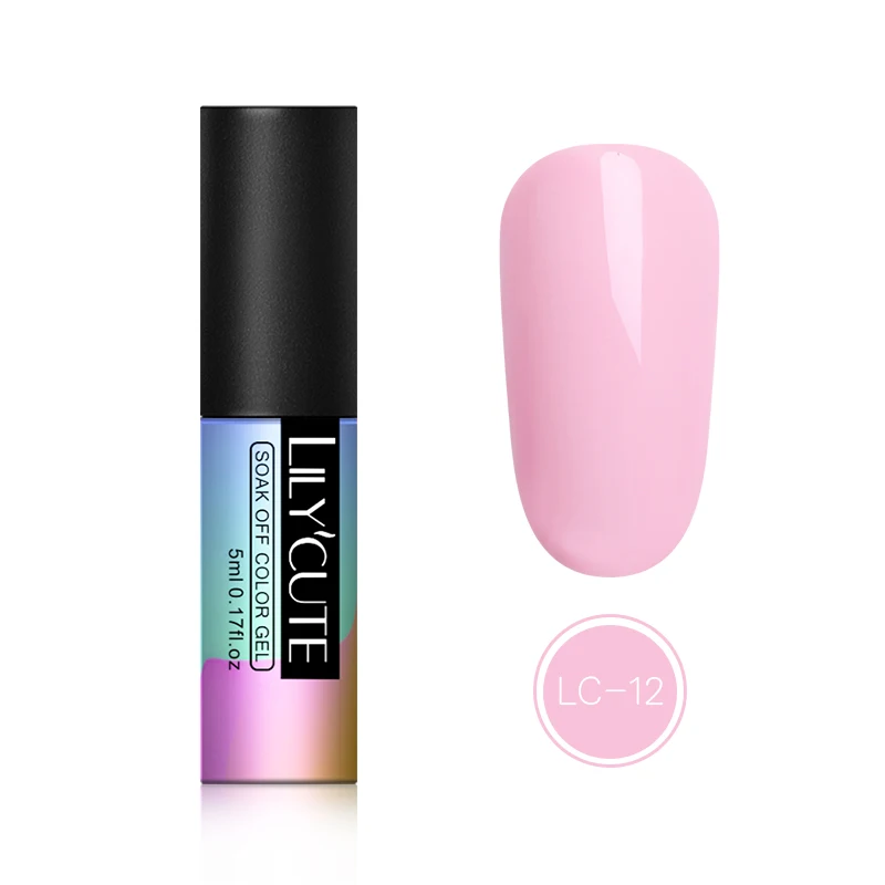 LC12 LILYCUTE Nude серия лак для ногтей 5 мл фиолетовый красный черный серый УФ-лак для ногтей клей маникюрный лак Декоративный Лак для ногтей инструмент - Цвет: LC12