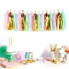 5 шт. 14-дюймовые золотые и серебряные салфетки с кисточками, рождественские украшения, сделай сам, подвесная гирлянда, вечерние товары для свадебных мероприятий