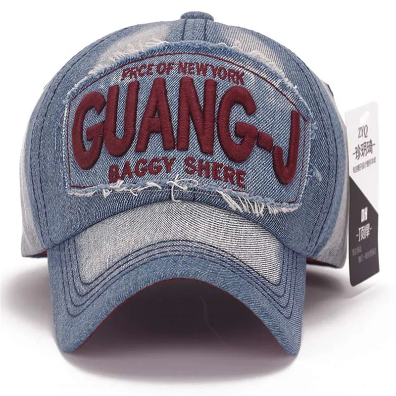 Унисекс модная мужская бейсболка женский рюкзак шляпа вышивка Guang джинсовая хип