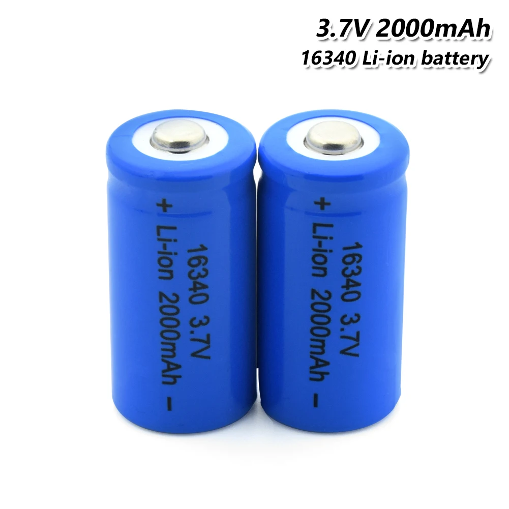 Сменный фонарь светодиодный фонарик аккумуляторные батареи 16340 Li-Ion Li-Po литиевая батарея 2000mAh 3,7 V литий-ионный аккумулятор