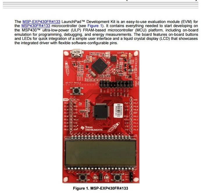 1 шт х MSP EXP430FR4133 развития Панели& Наборы-MSP430 LaunchPad Dev комплект с микроконтроллером(MCU) MSP430FR4133 MSP-EXP430FR4133