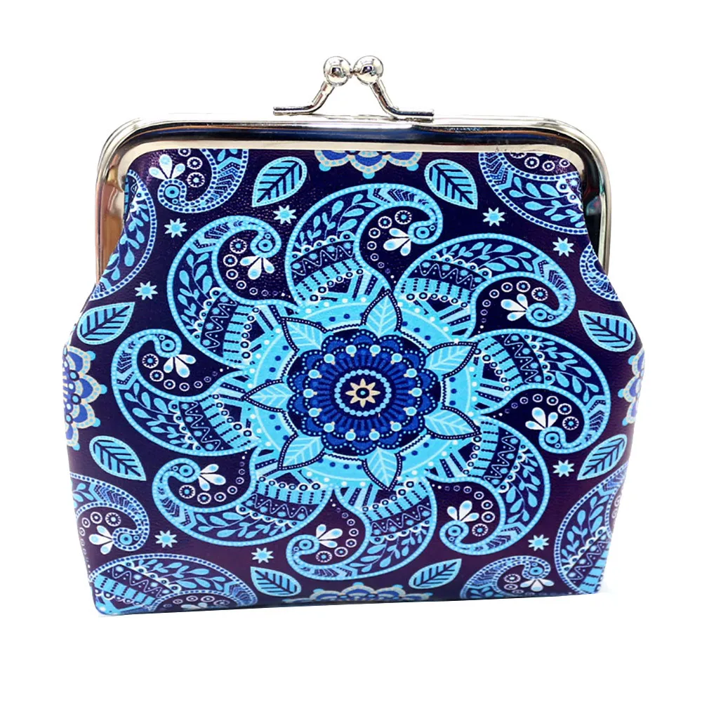 Винтажные женские кошельки с принтом кошелек на застежке для девушек Дамский