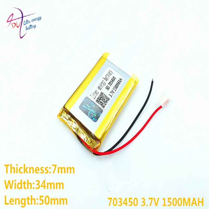 

10 pcs 703450 703550 Rechargeable accumulator 3.7V 1500mAh Lithium Polymer Li-ion Battery For E-books mobile power bank Tablet