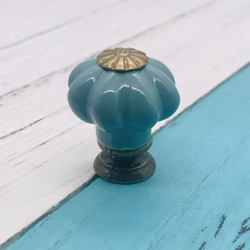 10x ручки для ящика детской комнаты керамическая ручка синей тыквы кухонного
