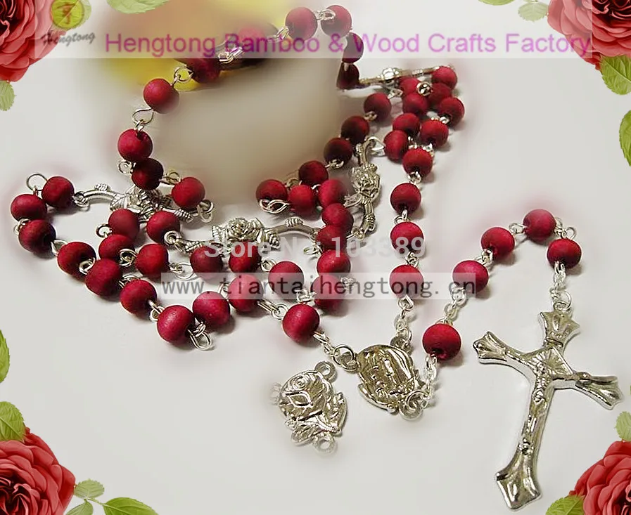 Ожерелье из красного розака/розовый розарий с четырьмя разъемами розы|beaded leather necklace|beaded collar necklacebead scarf necklace |