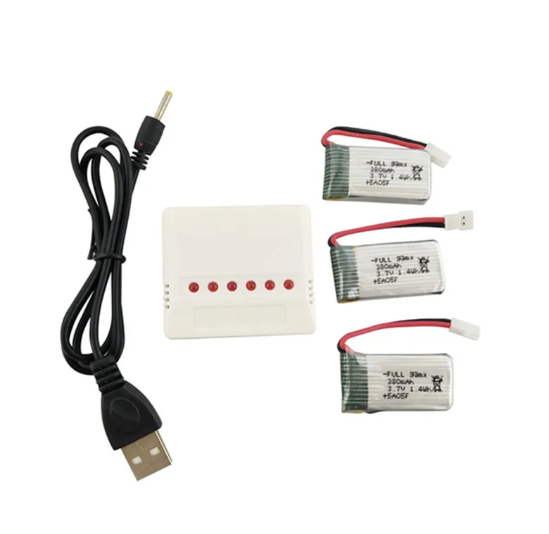 

Аккумулятор BLL Hubsan X4 H107 H107L H107C H107D H108 H108C V252 JXD385 YD928, 3 шт., 3,7 в, 380 мАч, литиевая батарея и зарядное устройство