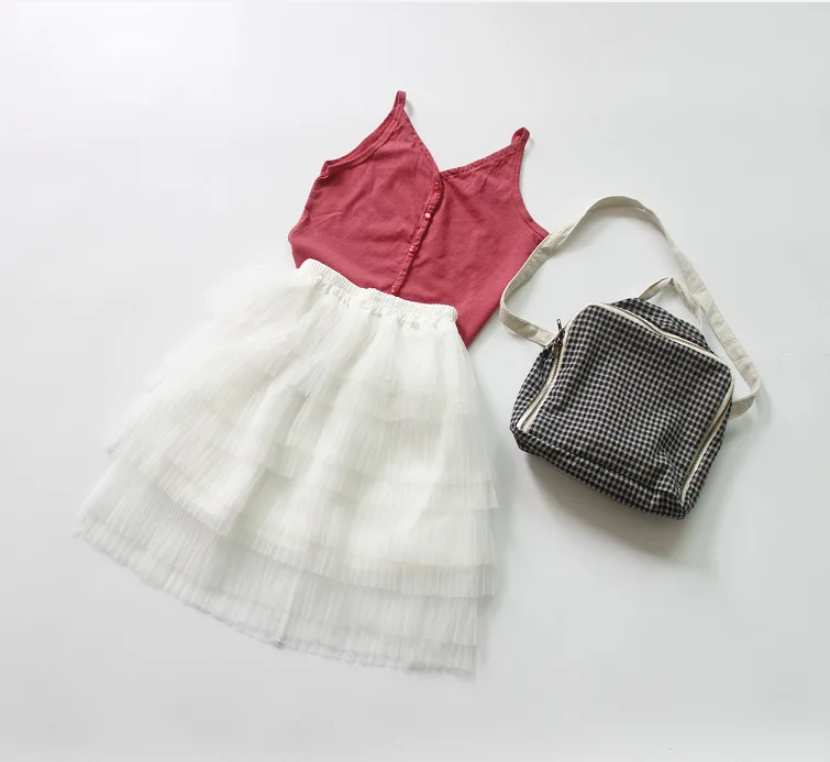 Новая летняя жилетка на бретельках в Корейском стиле для маленьких девочек