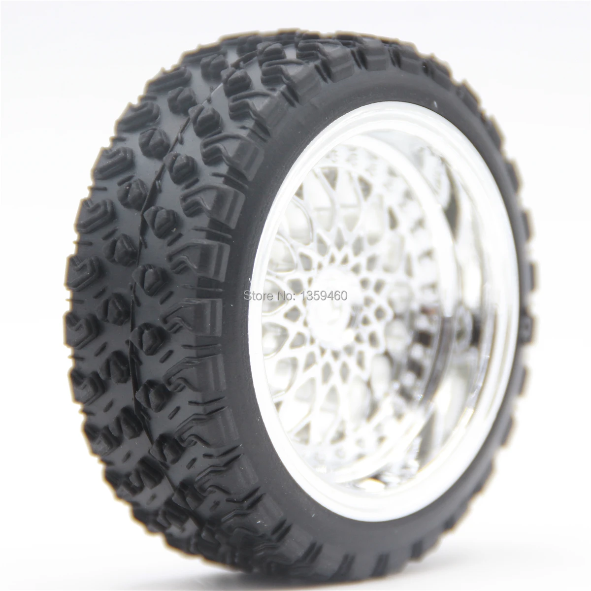 4pcs 1/10 RC Soft Rubber Touring Tire Tyre Wheel Rim Y12C(Chrome) 3/6/9mm Offset for 1:10 Car 10036+21104 | Игрушки и хобби