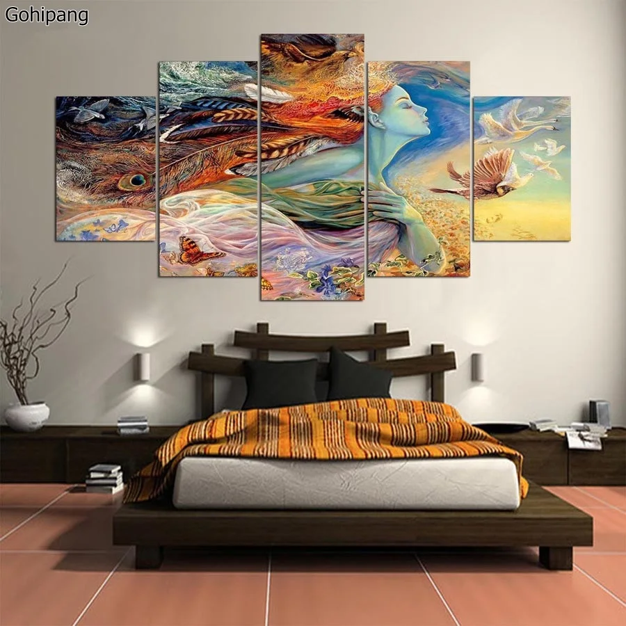 5 панелей абстрактная живопись искусство на холсте Картина с изображением