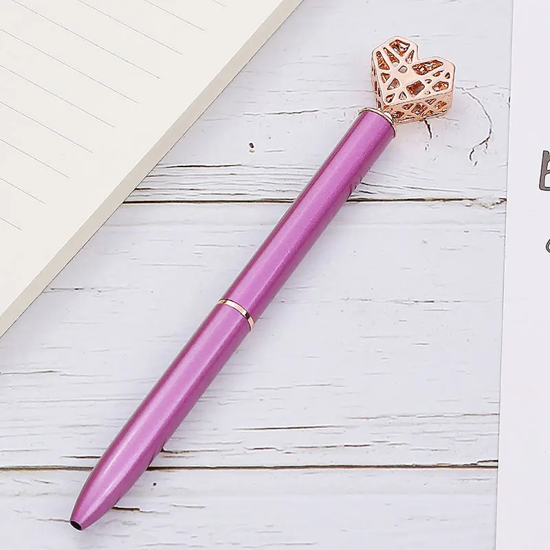 purple Новая мода Любовь металлическая шариковая ручка мягкое написание любовь Бизнес офис подарок ручка конференции металлическая ручка канцелярские принадлежности для школьников, студентов - Цвет: purple