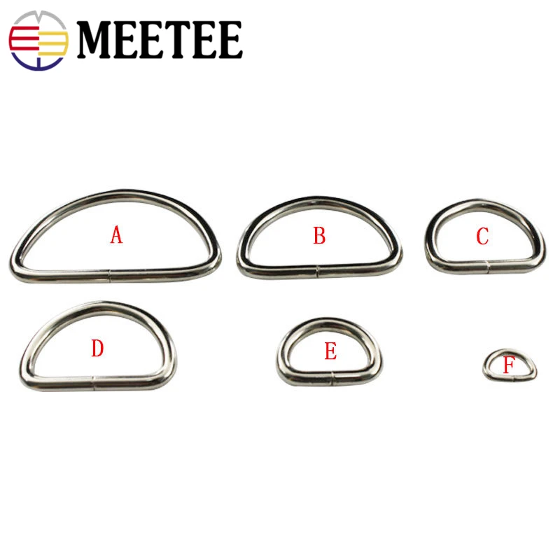 10 шт. серебристые несваренные кожаные сумки Meetee с металлической d-образной