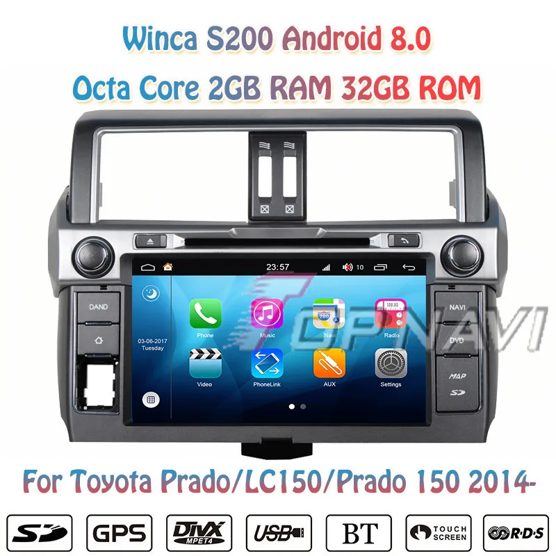 Topnavi 9 ''Восьмиядерный S200 Android 8 0 автомобильный DVD мультимедийный плеер для Toyota Prado 2014 аудио Радио стерео 2DIN